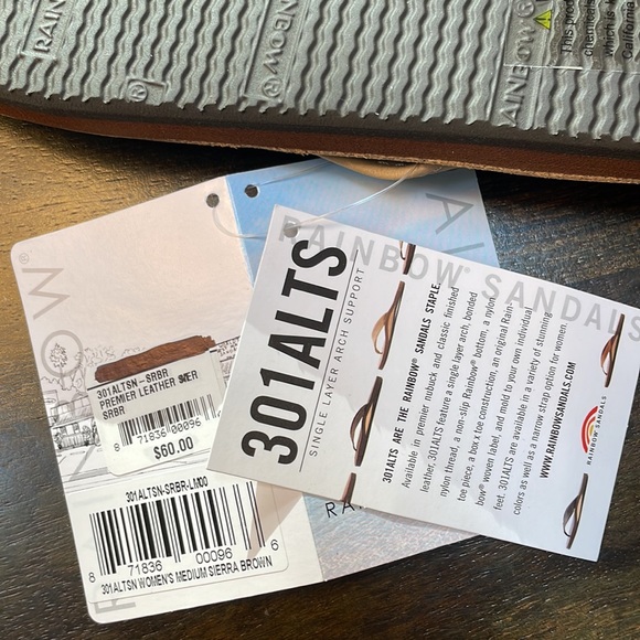 Rainbow narrow leather flip flops- color is sierra brown SRBR - Picture 6 of 6